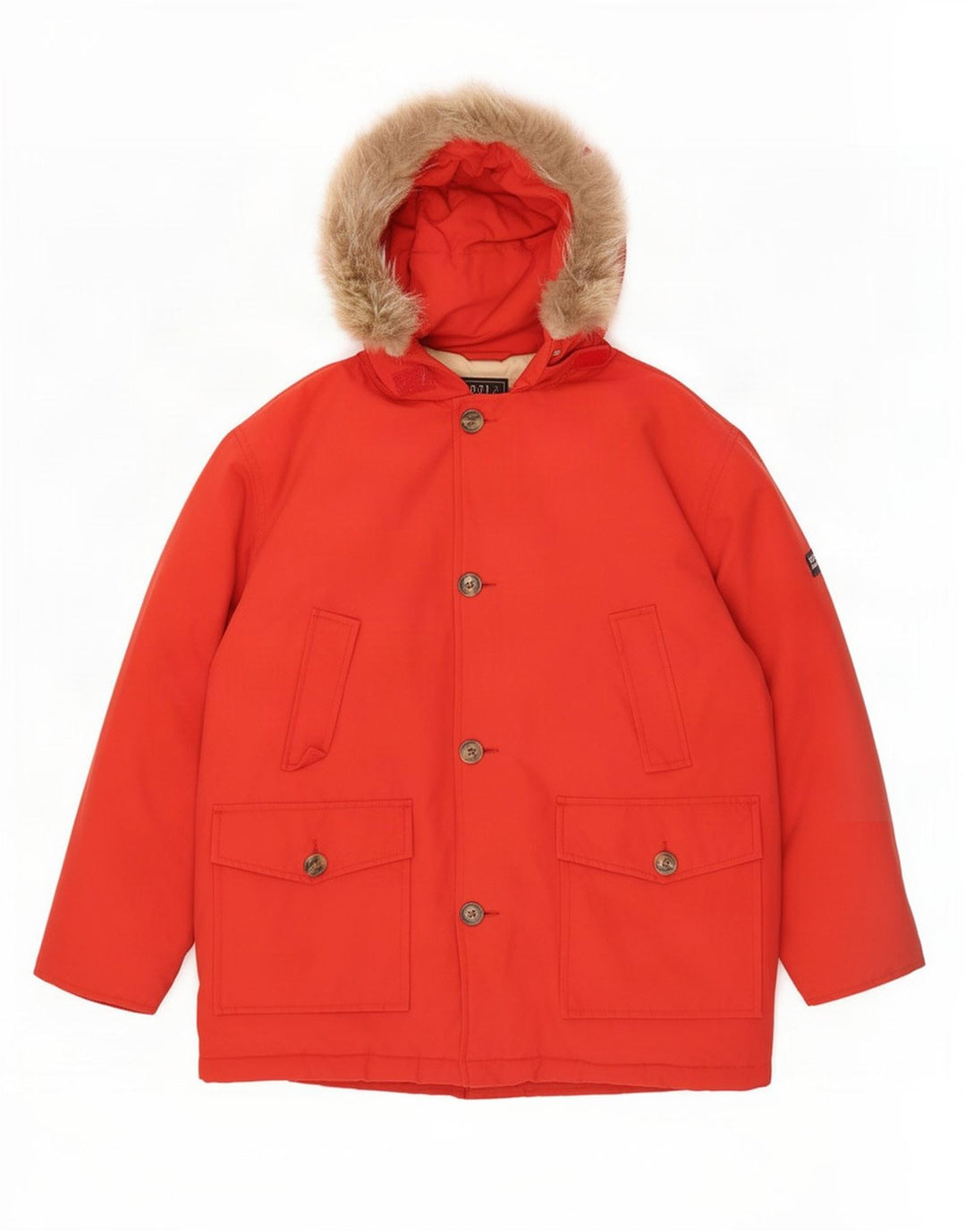 Woolrich Wattierte Jungenjacke mit Kapuze, 11–12 Jahre, rotes Nylon