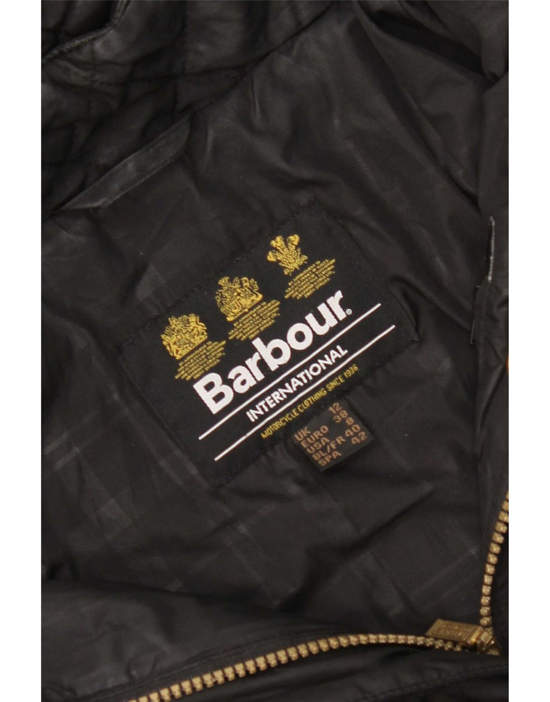 Barbour Damen Parka mit Kapuze, gesteppt, Gr. 12, mittelschwarz