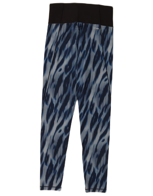 Adidas Damen Leggings UK 8-10 Small Blue Tie Dye Polyester
