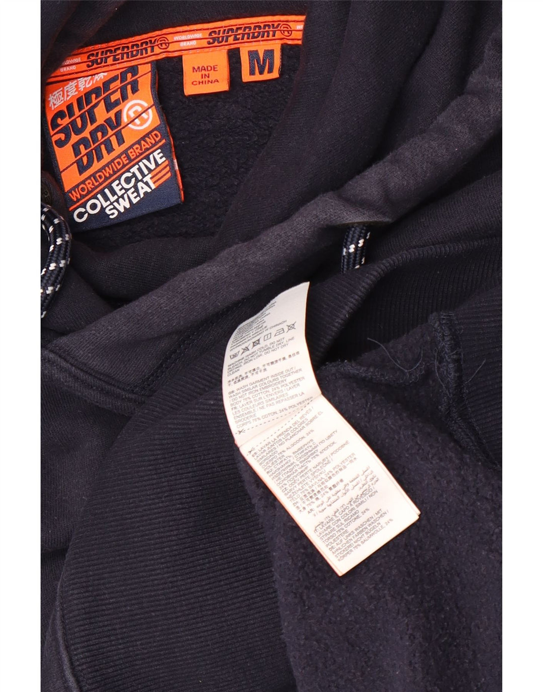 SUPERDRY Herren-Kapuzenpullover aus mittelblauer Baumwolle