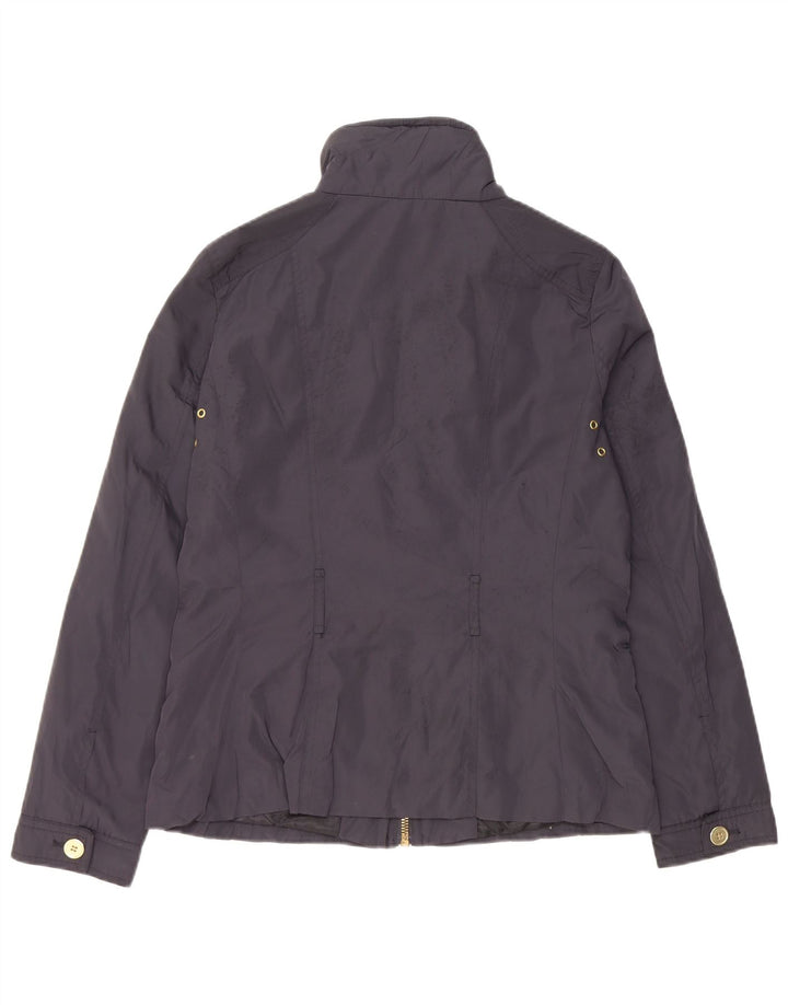Zara Damen Utility-Jacke UK 14 Large Marineblaues Polyester