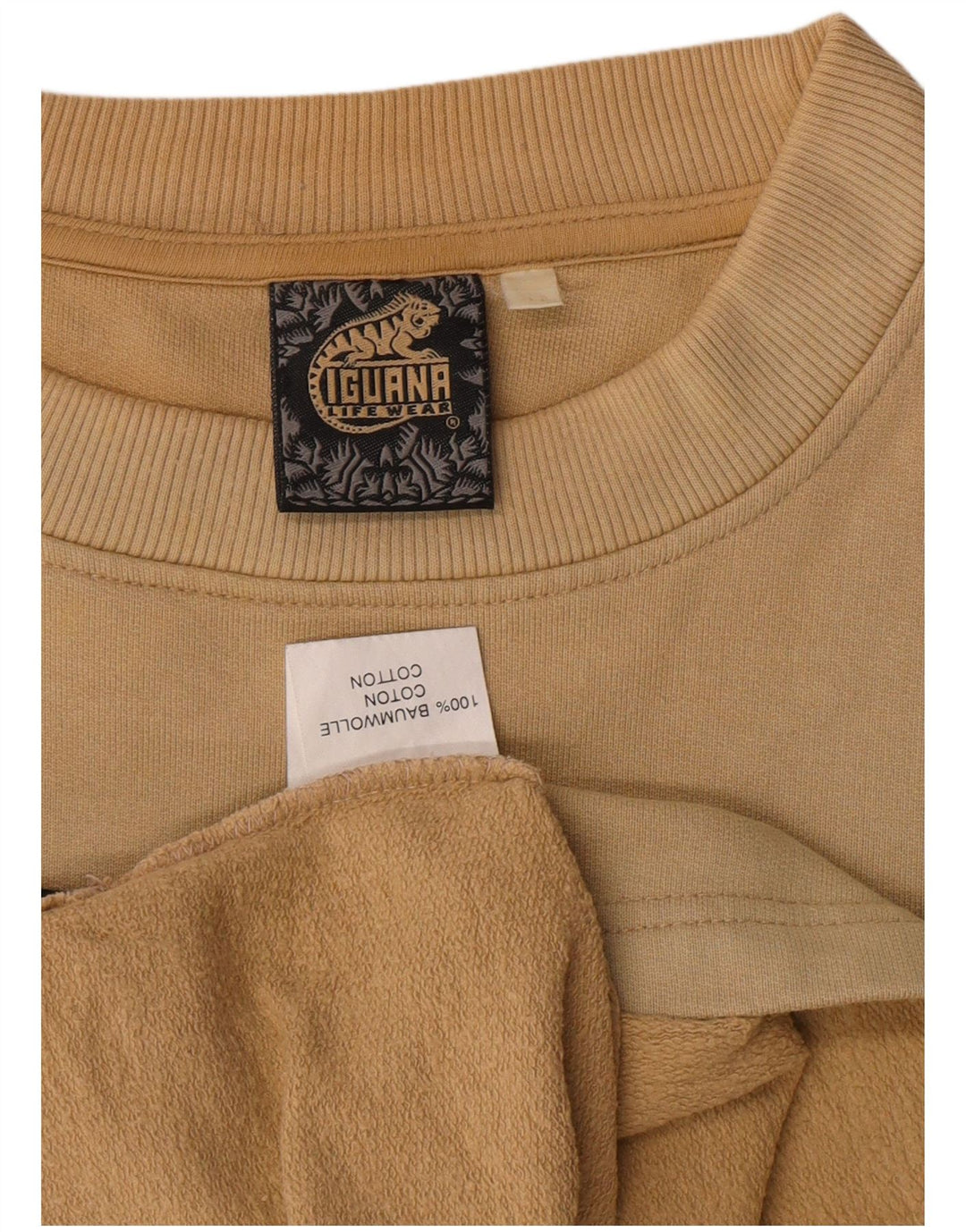 IGUANA Herren Grafik-Sweatshirt-Pullover XL Beige Baumwolle