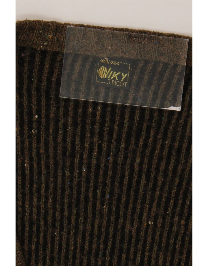 Viky Tricot Herren-Strickjacke, Größe 52, groß, braun, geometrisch