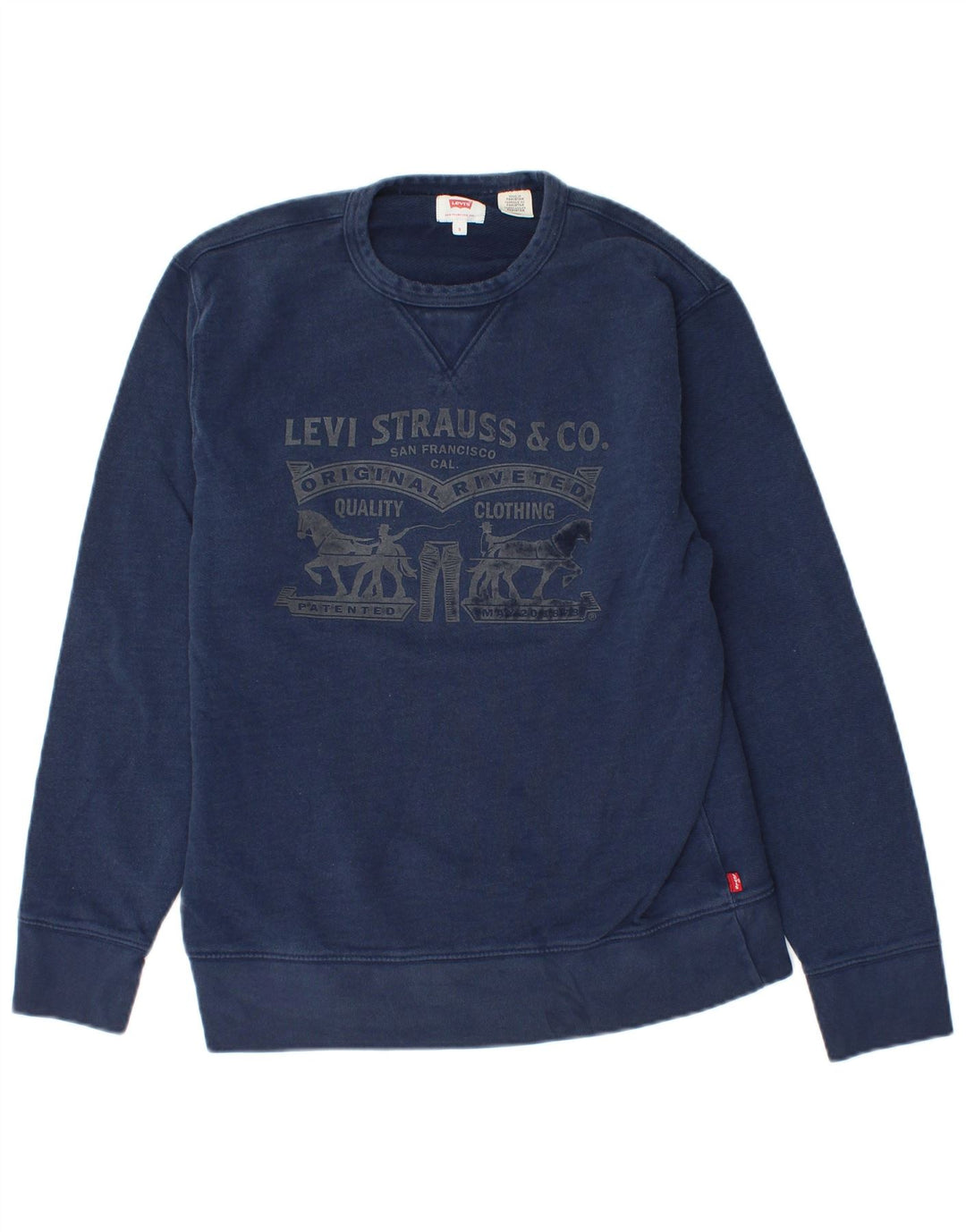 LEVI'S Herren-Sweatshirt mit Grafik, Größe S, marineblaue Baumwolle