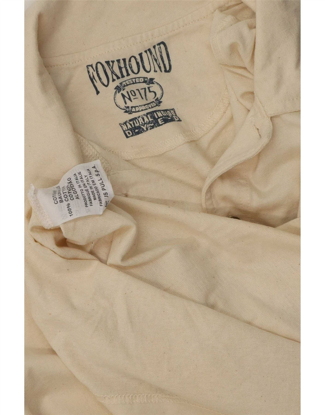 Foxhound Herren-Poloshirt mit Grafik, Mittelbeige, Baumwolle, Retro