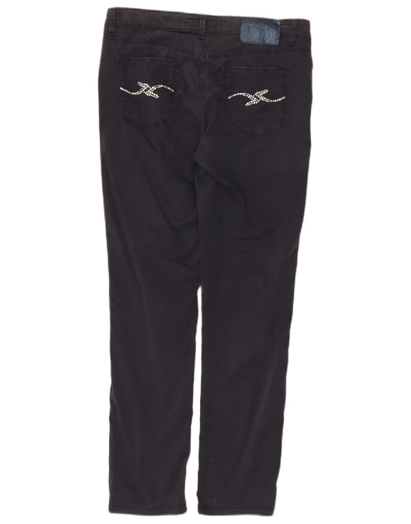 Trussardi Damen-Freizeithose, schmal, W30, L28, Marineblau, Baumwolle