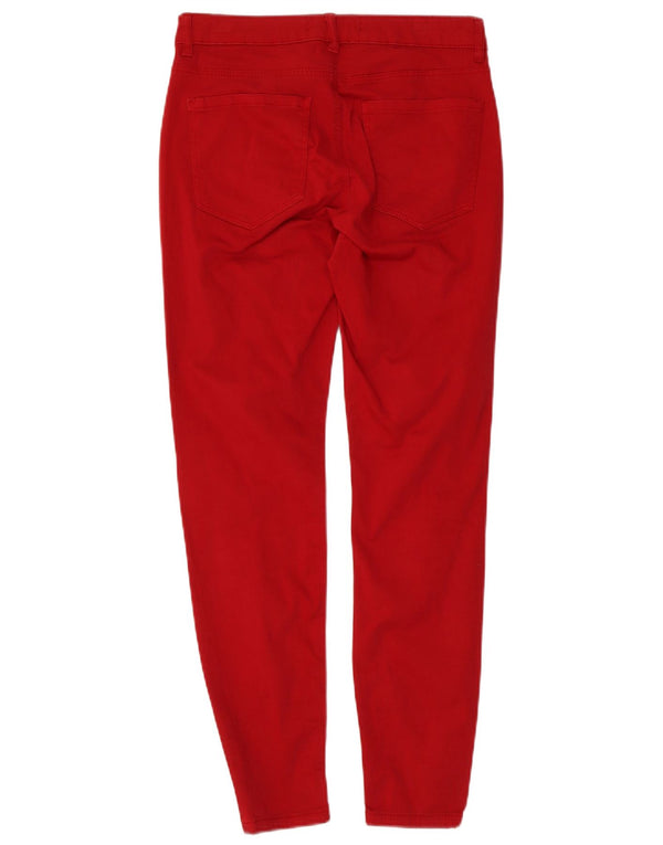 Zara Womens Slim Casual Trousers EU 36 XS W26 L27 Red