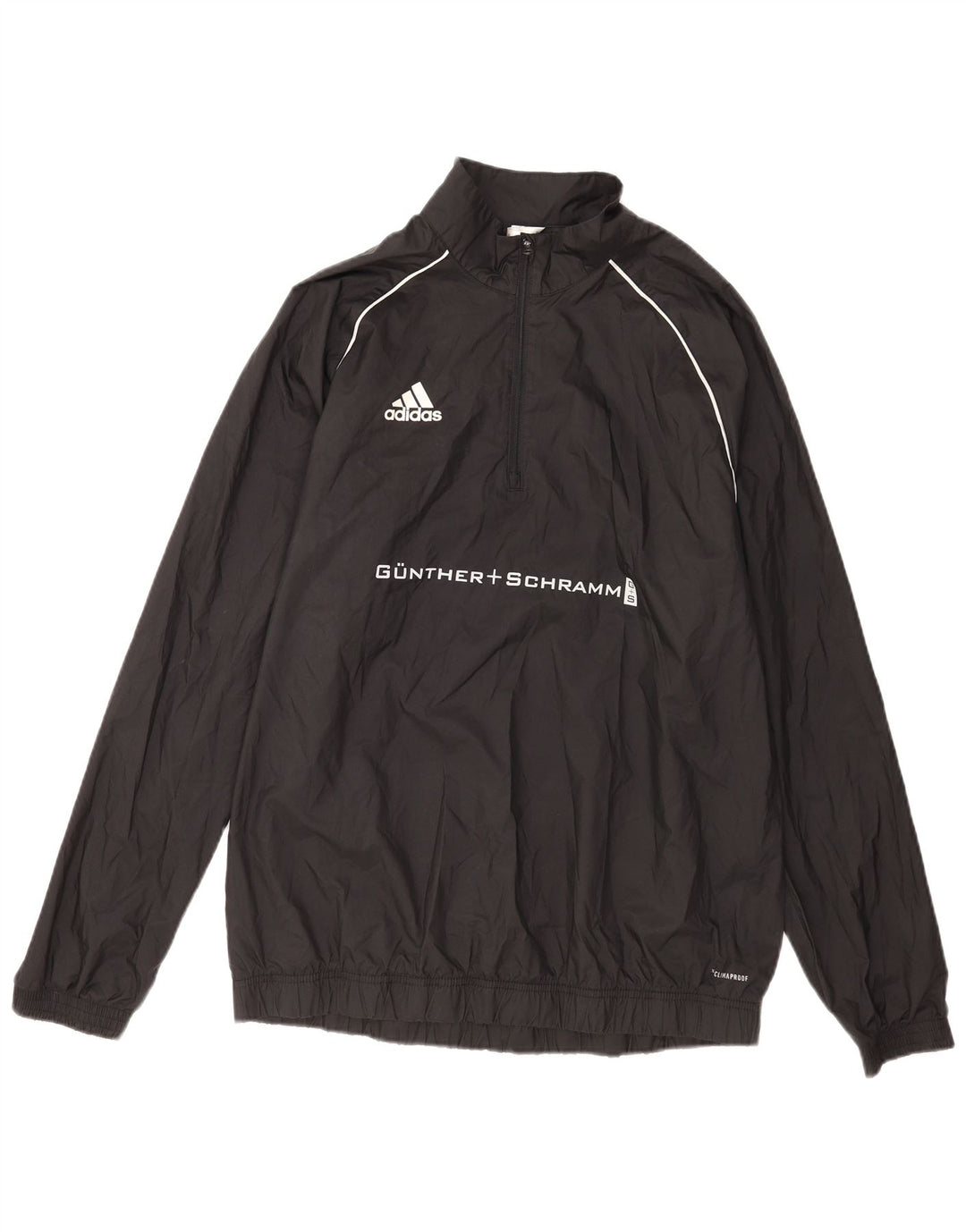 Adidas Herren Clima Proof Graphic Zip Neck Pullover Trainingsanzug Top Large Schwarz