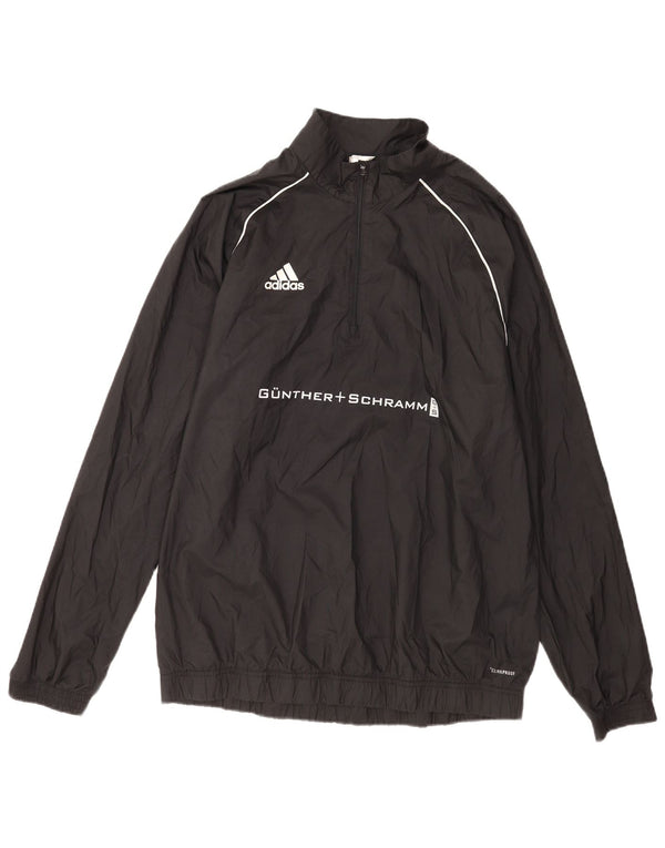 Adidas Herren Clima Proof Graphic Zip Neck Pullover Trainingsanzug Top Large Schwarz