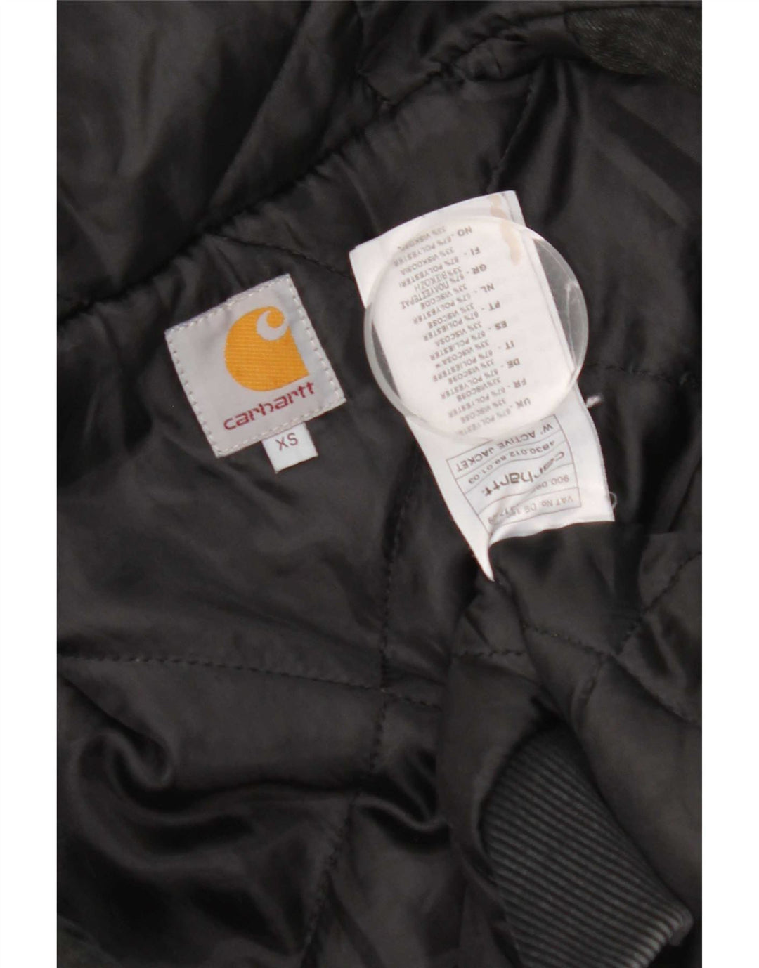 Carhartt Damen Bomberjacke mit Kapuze UK 6 XS Schwarz kariertes Polyester