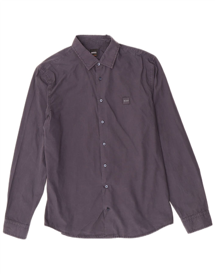 Hugo Boss Herren-Slim-Fit-Hemd, groß, Marineblau