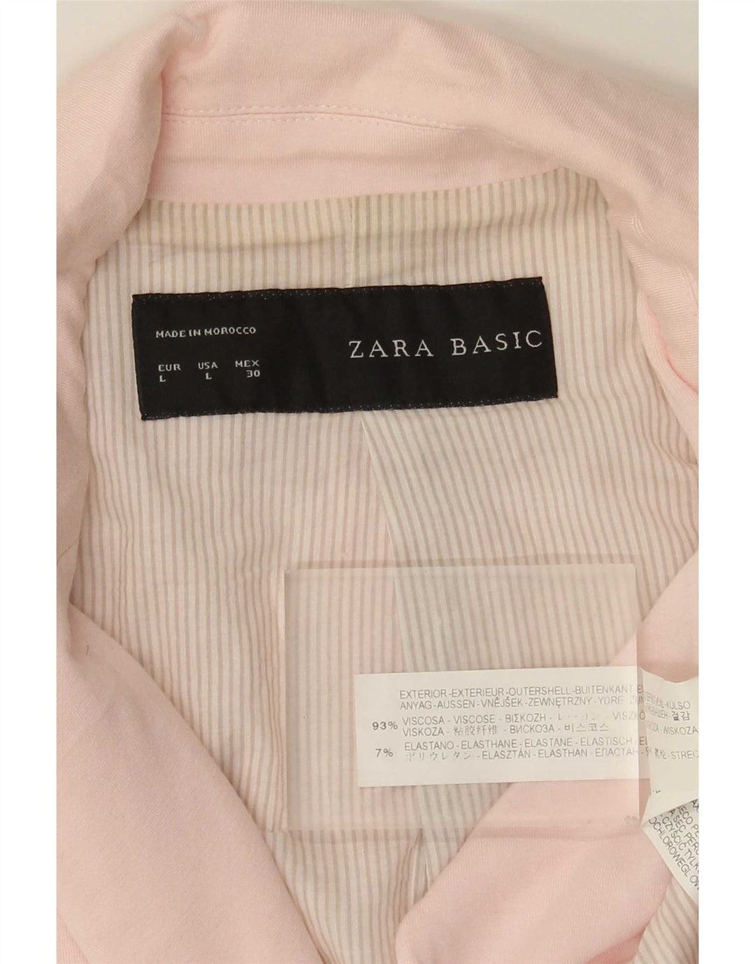 Zara Damen 1-Knopf-Blazerjacke UK 14 Große rosa Viskose