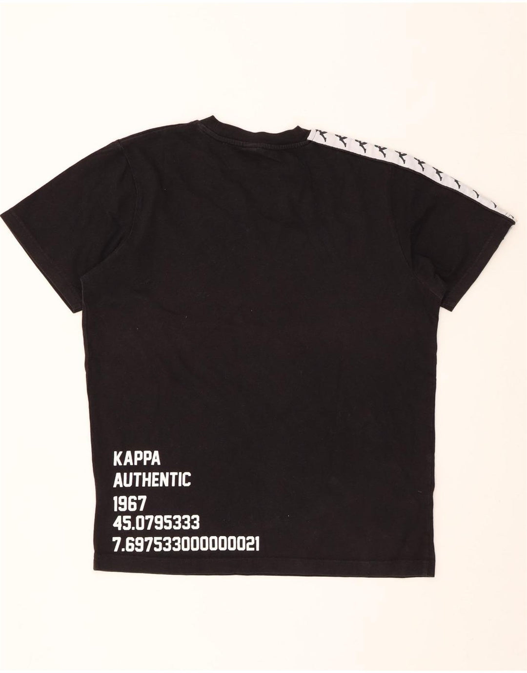 KAPPA Herren Grafik-T-Shirt-Oberteil aus mittelschwarzer Colourblock-Baumwolle