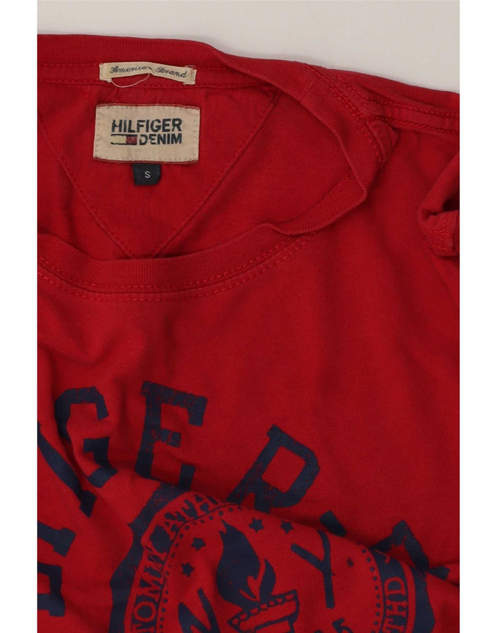 Tommy Hilfiger Herren-T-Shirt mit Grafik, Größe S, Rot, Baumwolle