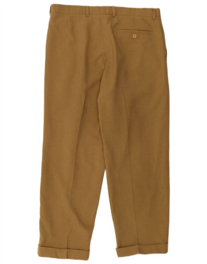 Marks & Spencer Herren-Anzughose mit Pegged-Anzug, W34, L29, Khaki, Polyester