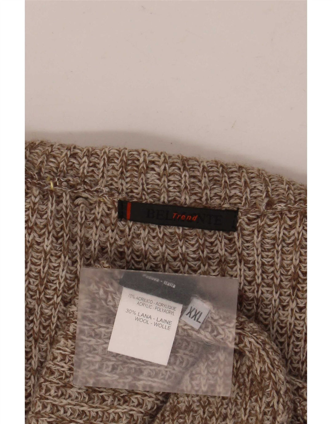 Belmonte Herren-Cardigan-Pullover 2XL Braun geflecktes Acryl