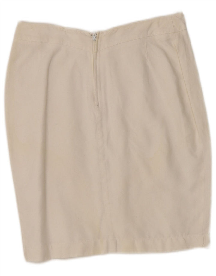 Byblos Damen Bleistiftrock IT 40 Small W28 Weißes Leinen