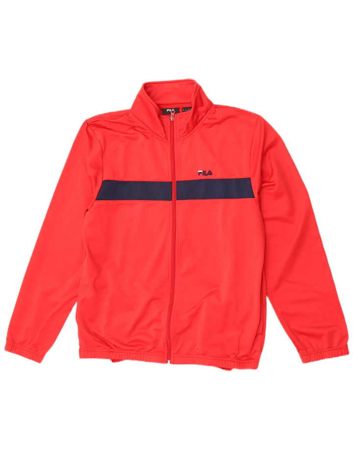 Fila Herren-Trainingsanzug-Oberjacke, Mittelrot, Farbblock