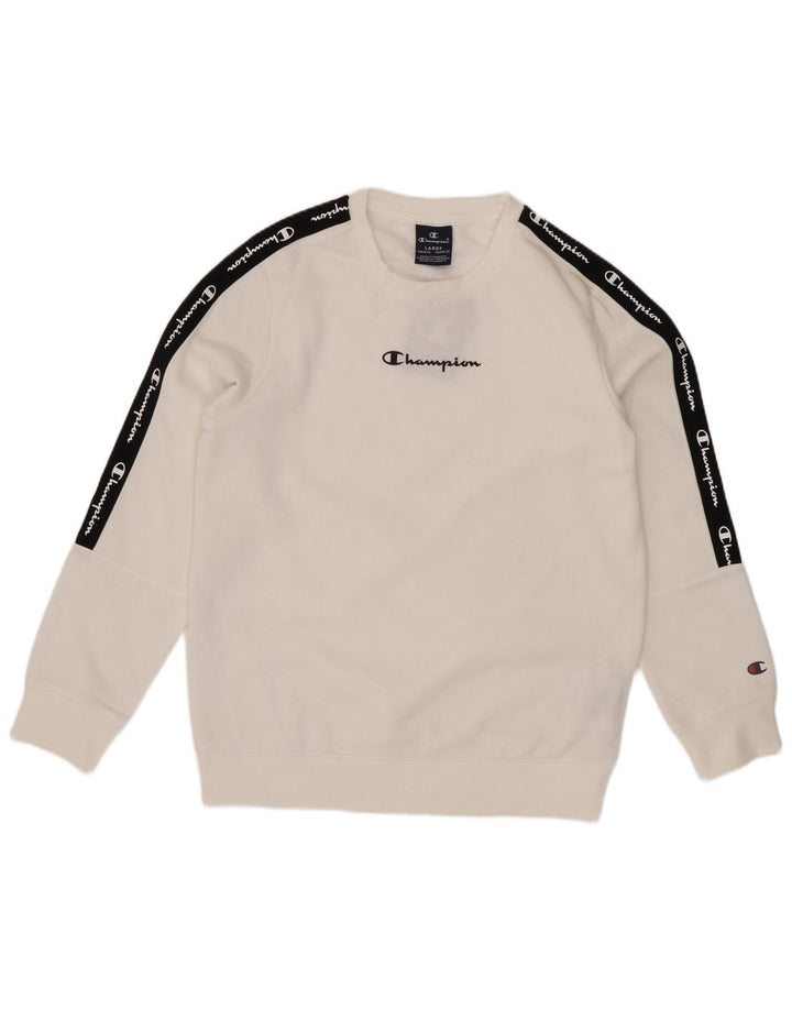 Champion Sweatshirt mit Grafik für Jungen, 11–12 Jahre, Größe L, Weiß, Farbblock