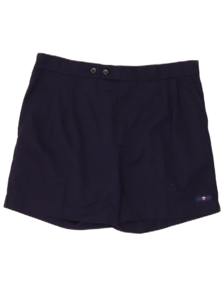 Vintage Herren Chino Shorts Groß W36 Marineblau Polyester