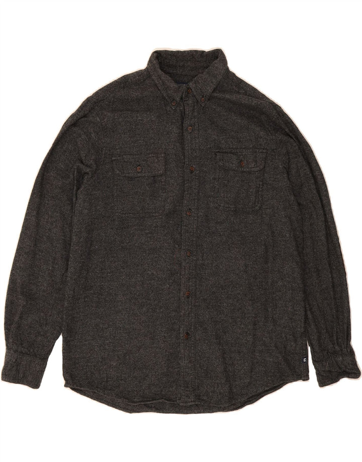 CHAPS Mens Shirt Large Grey Cotton Vintage Chaps and Second-Hand Chaps from Messina Hembry 