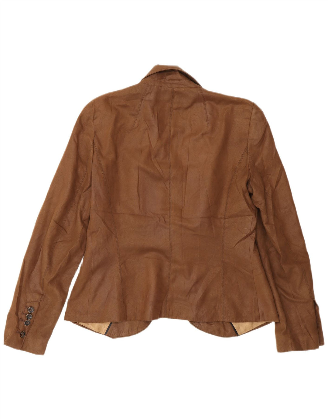 Zara Damen 1-Knopf-Blazer-Jacke, UK 14, großes braunes Polyester