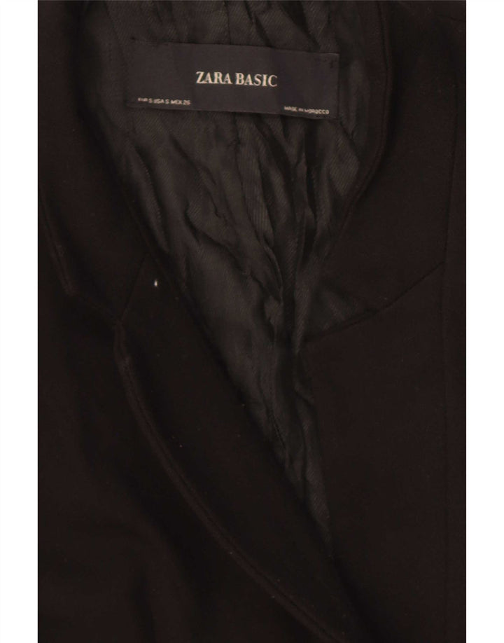 Zara Damen Longline Blazer Jacke UK 10 Small Schwarz