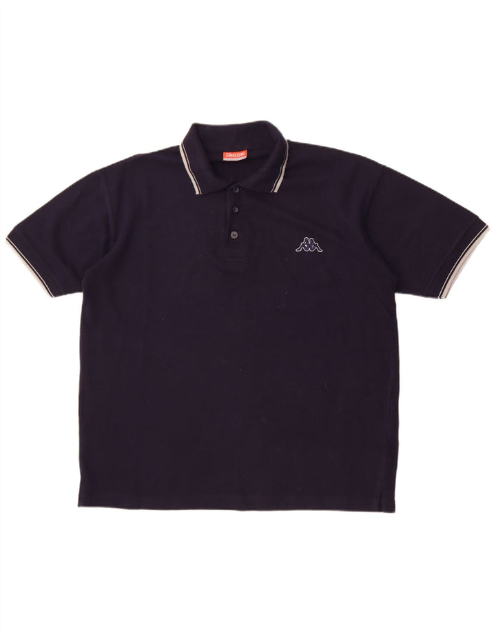 Kappa Herren-Poloshirt, mittelmarineblaue Baumwolle