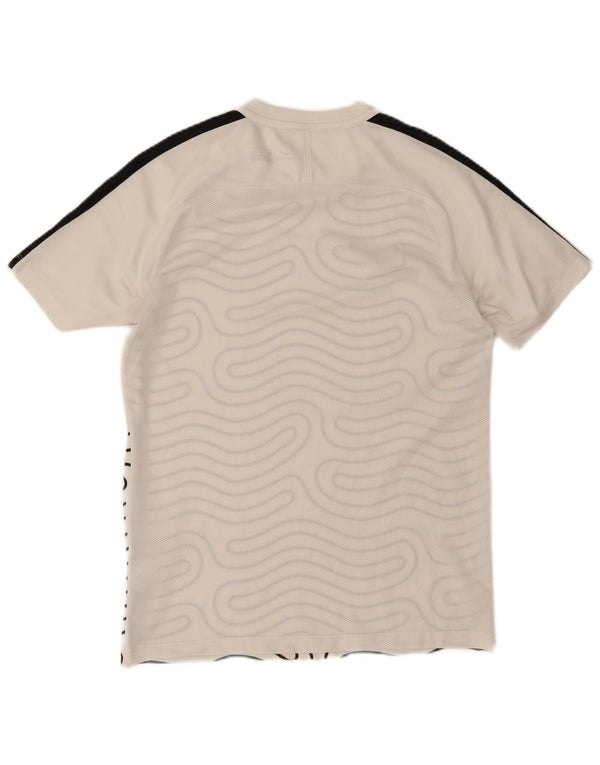Nike Herren Dri Fit T-Shirt mit abstraktem Muster, Mittelweiß, Farbblock