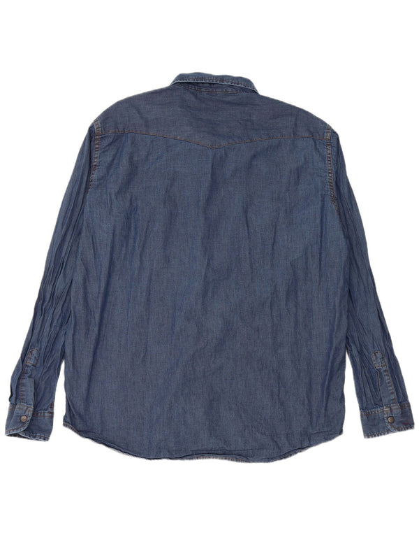 CARRERA Herren VERONA Jeanshemd 2XL Blaue Baumwolle