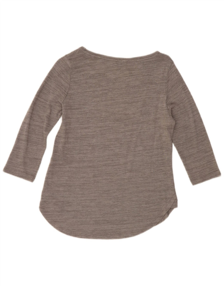 Marks & Spencer Damen-Top, 3/4-Ärmel, UK-Größe 10, Größe S, grau gefleckte Viskose