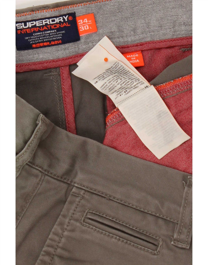 Superdry Herren Slim Cargohose W34 L30 Khaki Baumwolle