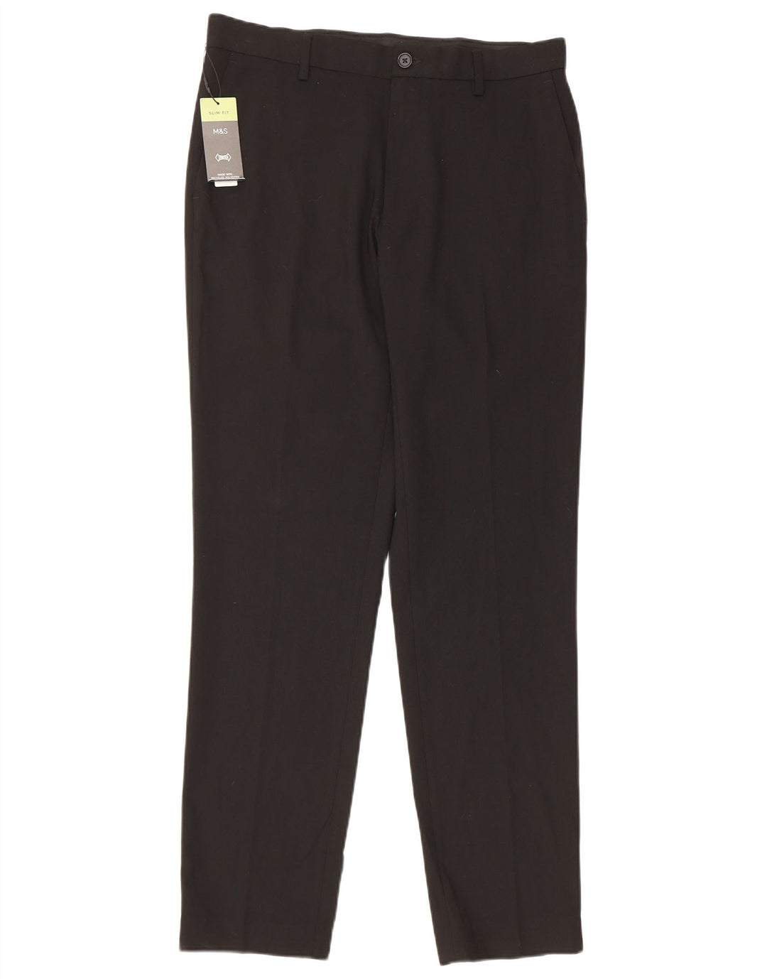 Marks & Spencer Herren Slim Fit Chinohose W32 L31 Schwarz Polyester