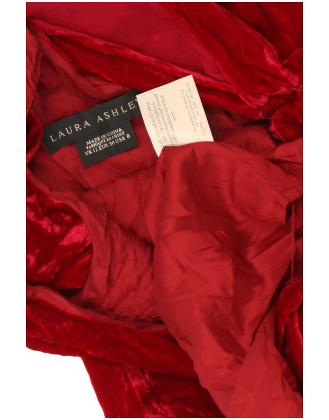 LAURA ASHLEY Damen Samt Maxi Off Shoulder Kleid UK 12 Mittelrot