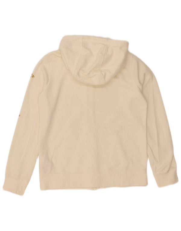 Nike Mädchen-Kapuzenpullover mit grafischem Reißverschluss, 12–13 Jahre, groß, weiße Baumwolle