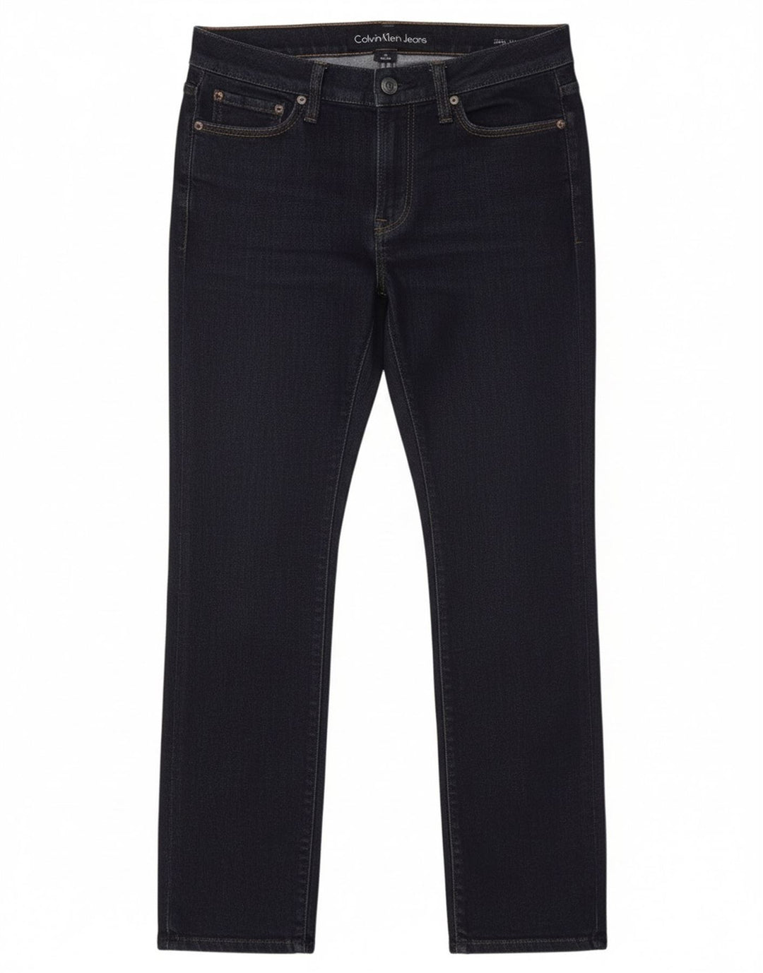 Calvin Klein Damen Straight Jeans W32 L27 Marineblaue Baumwolle