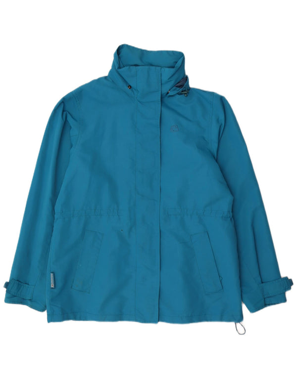 Mountain Essentials Damen Regenjacke UK 14 Large Blaues Nylon