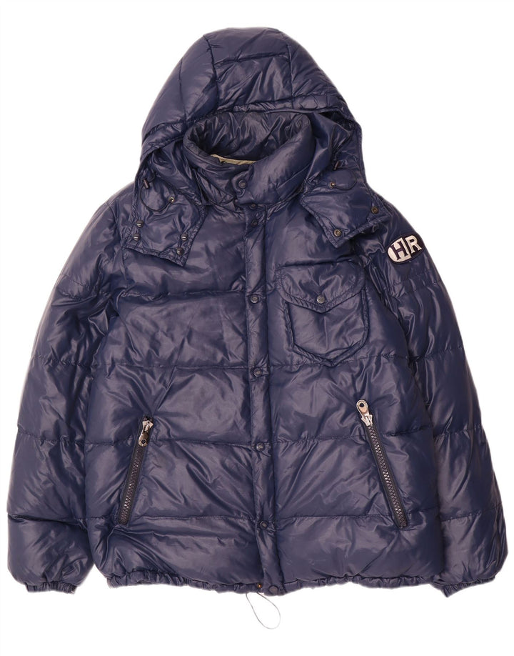 Historic Research Herren-Jacke mit Kapuze, gepolstert, Größe 40, Marineblau, Polyamid