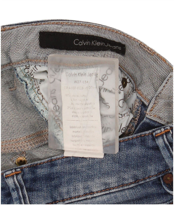 Calvin Klein Damen Slim Jeans W27 L34 Blaue Baumwolle
