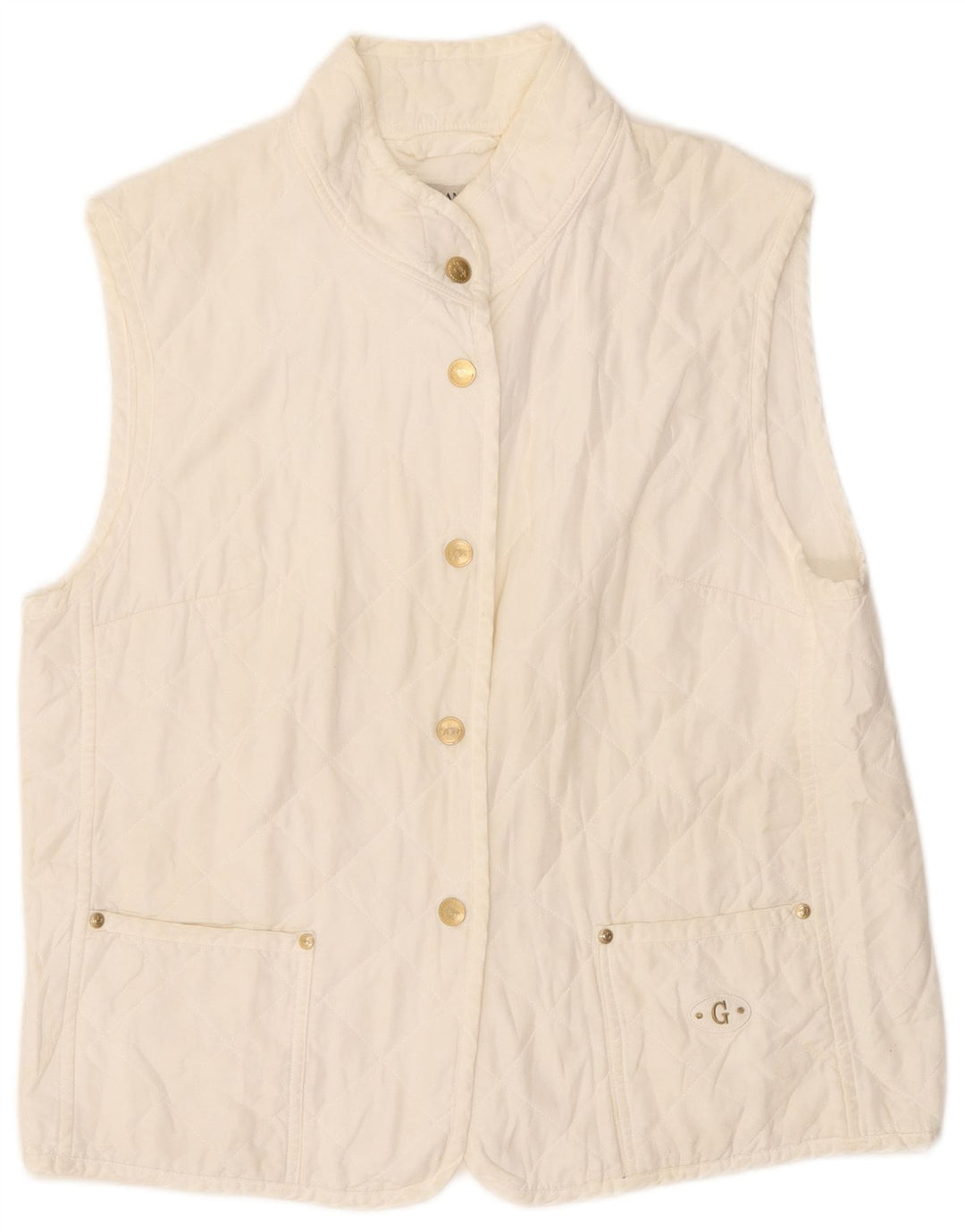 Gio Anna Damen Steppweste IT 44 Mittelweißes Polyester
