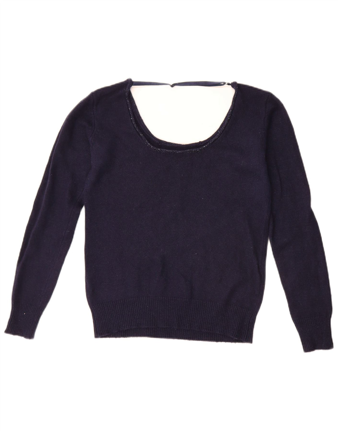 Guess Damen-Pullover mit U-Boot-Ausschnitt, Gr. 14, mittleres Marineblau