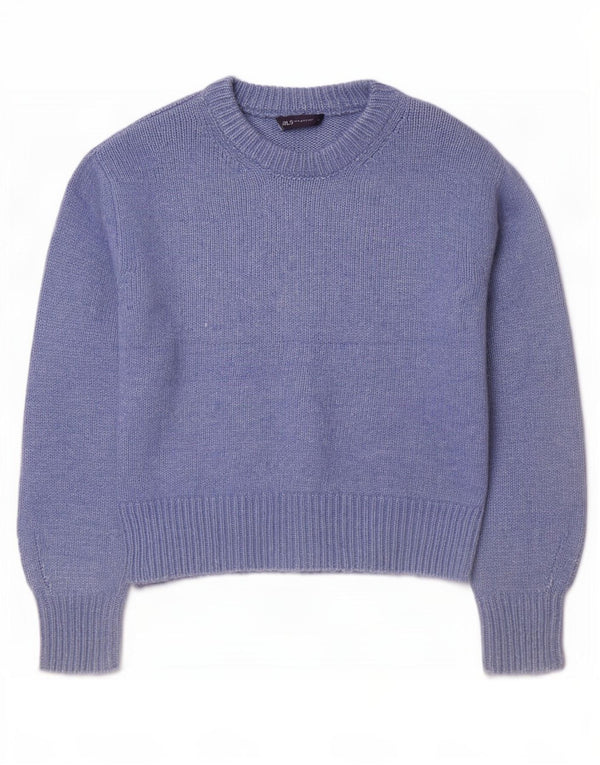 Marks & Spencer Damen Übergroßer Pullover mit Rundhalsausschnitt, UK 14, Mittelblau