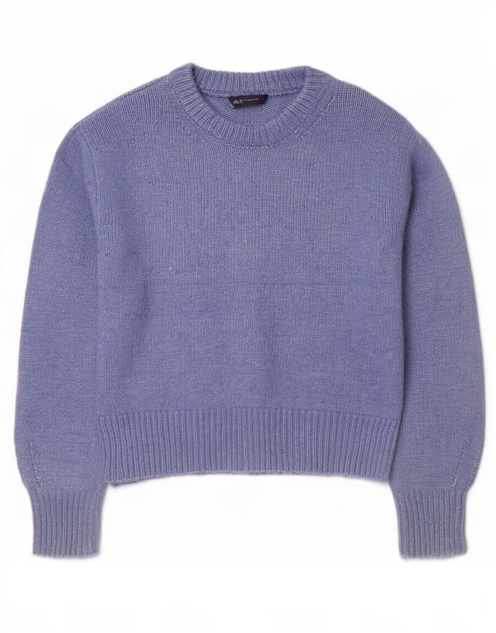Marks & Spencer Damen Übergroßer Pullover mit Rundhalsausschnitt, UK 14, Mittelblau