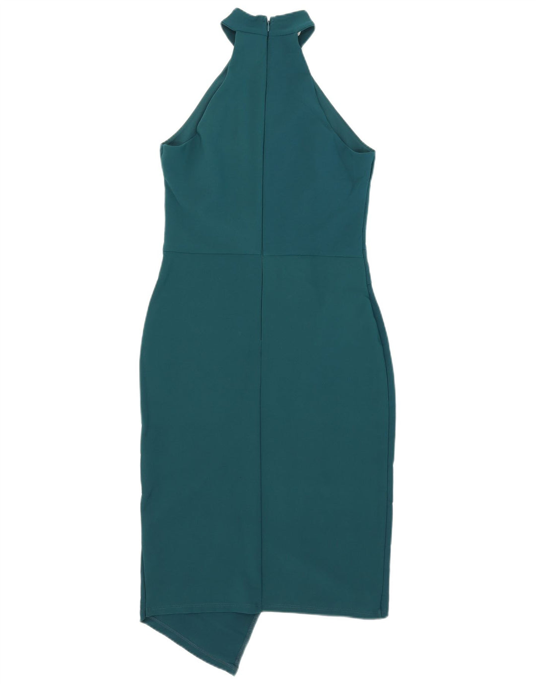Lipsy Damen Asymmetrisches Neckholder-Kleid UK 12 Mittelgrünes Polyester