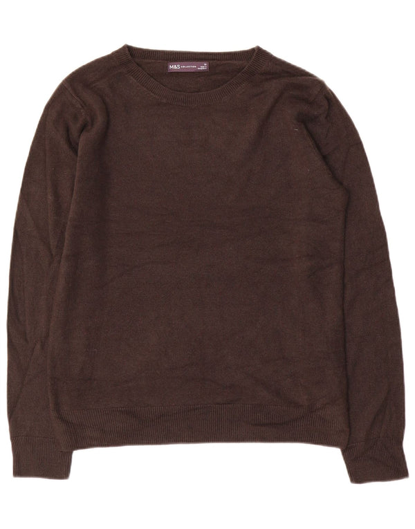 Marks & Spencer Damen-Pullover mit U-Boot-Ausschnitt, Gr. 10, Small, Braun, Acryl