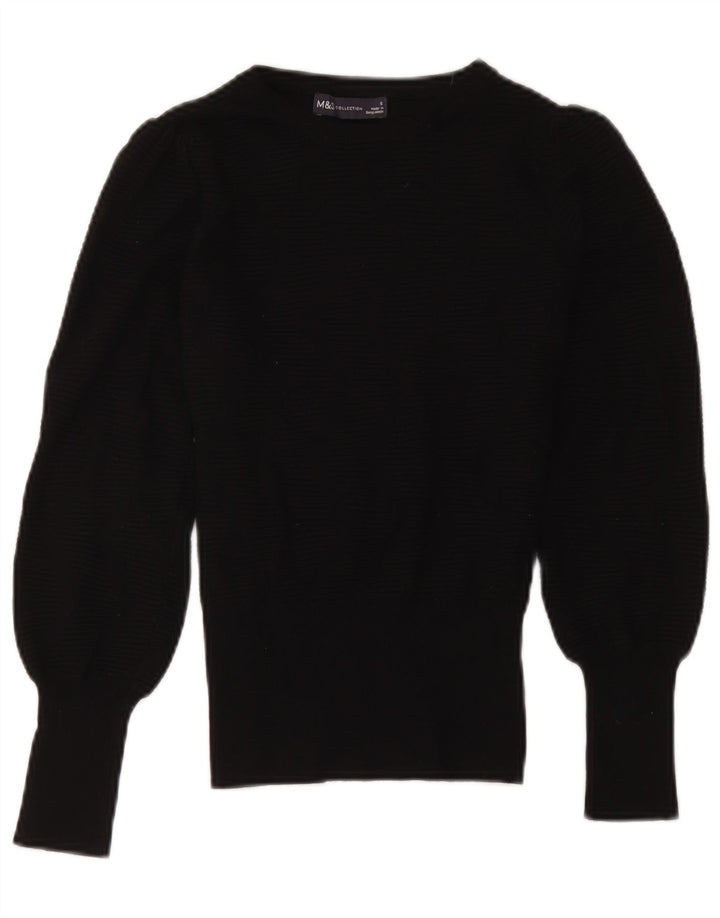 Marks & Spencer Damen-Pullover mit Rundhalsausschnitt, Gr. 10, Größe S, Schwarz, Klassisch