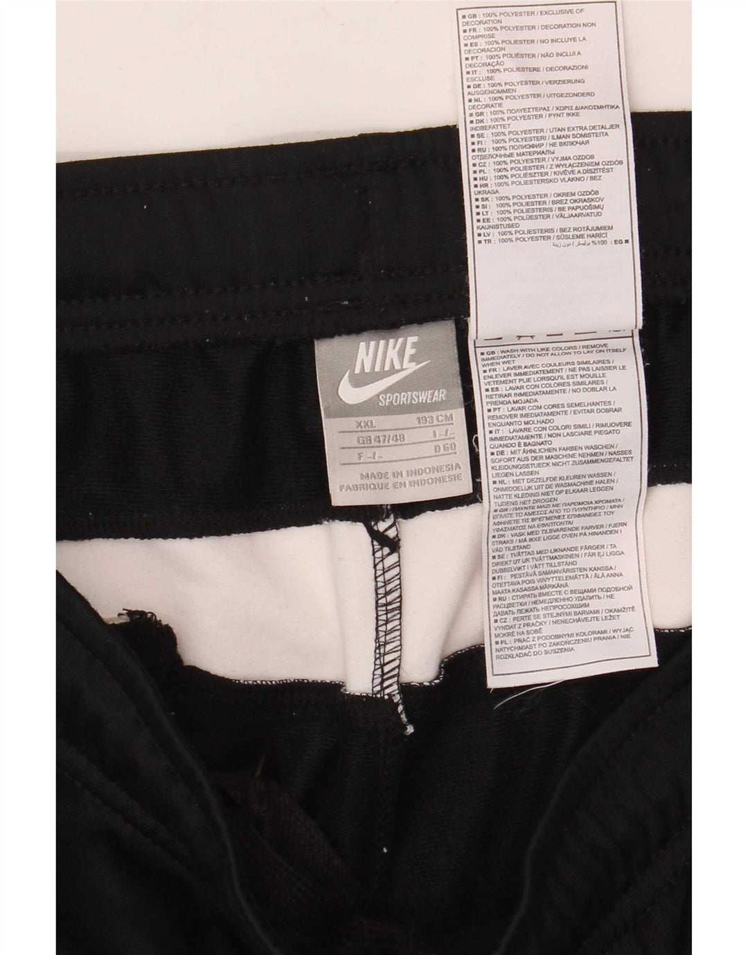 Nike Herren-Trainingshose, kurz, 2XL, schwarzes Farbblock-Polyester