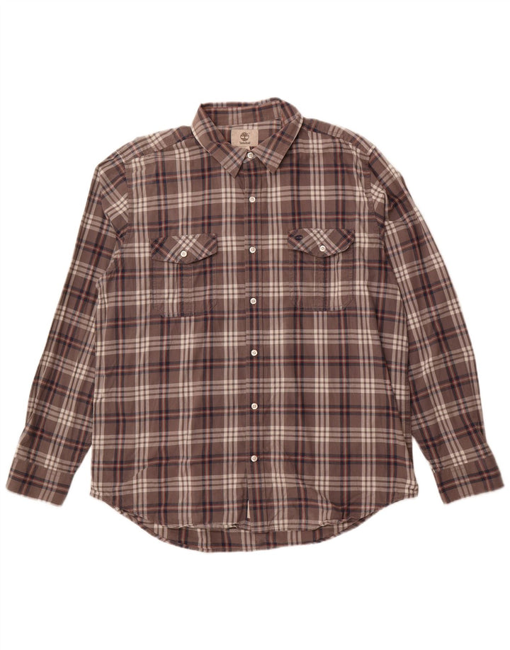 TIMBERLAND Herren-Hemd mit normaler Passform, XL, grau kariert, Baumwolle