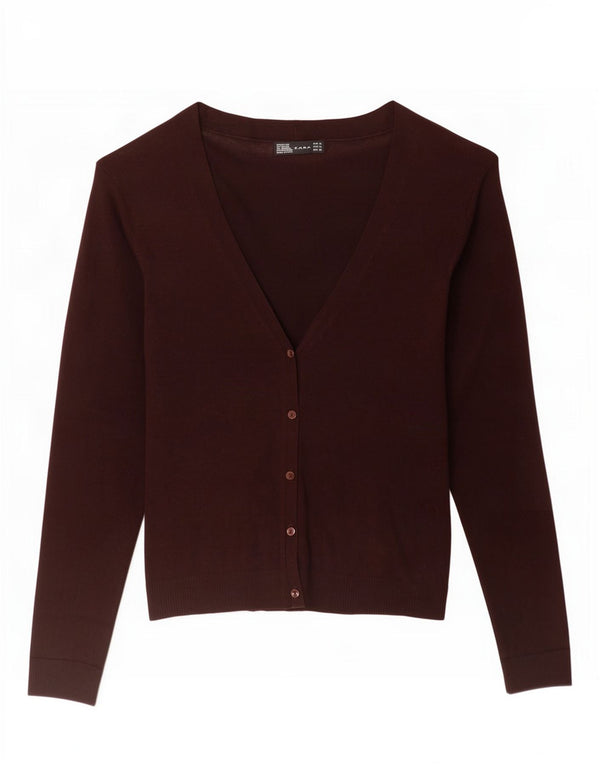 Zara Damen Strickjacke UK 18 XL Braun Rayon
