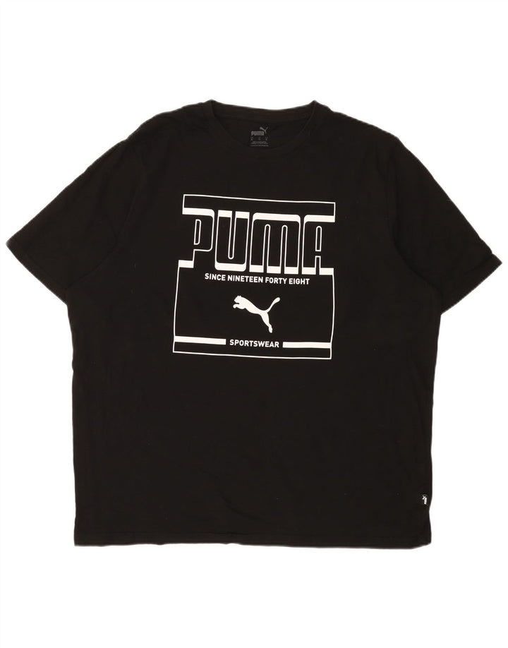 Puma Herren Grafik T-Shirt Top XL Schwarz Baumwolle